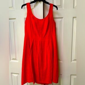 Nine West Lined, scoop-neck sleeveless sundress-Sz 14. Orange. Zipper back.